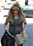 A very pregnant Katie Price arrives at Fubar Radio in London