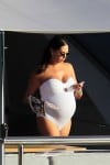 A very pregnant Lauren Silverman on a Yacht in Saint Barts