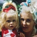 A young Peaches Geldof with mother Paula Yates