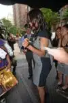 Actress Zoe Saldana shows off her growing Baby belly in NYC