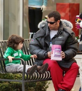 Adam Sandler at the Grove with wife Jackie and daughter Sadie