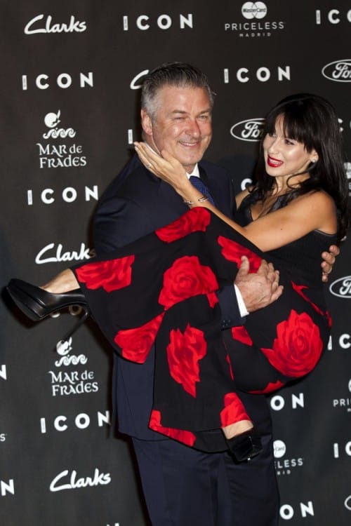 Alec Baldwin whisks his wife Hilaria off her feet in Madrid