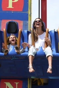 Alessandra Ambrosio and her daughter Anja at Santa Monica Pier
