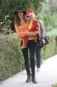 Alessandra Ambrosio seen gearing up for the Halloween with family in Brentwood, Los Angeles