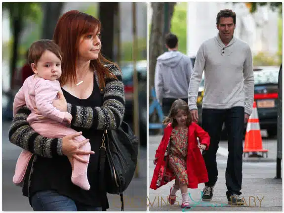 Alexis Denisof and Alyson Hannigan out in NYC with their girls Keeva and Satyana