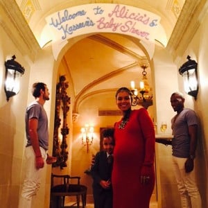 Alicia Keys with son Egypt at her baby shower