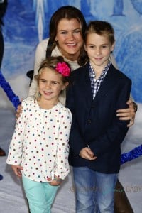 Alison Sweeney with son Ben and daughter Megan at Disney Frozen Premiere