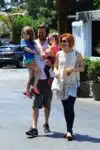 Alyson Hannigan, Alexis Denisof with Keeva & Satyana Denisof at the Brentwood Country Market