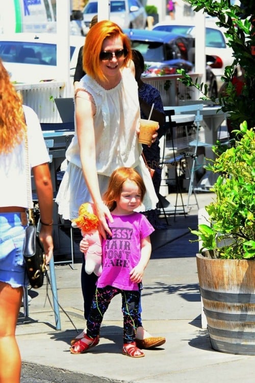 Alyson Hannigan and daughter Keeva at the Brentwood Country Market