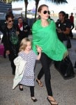 Angelina Jolie and daughter Vivienne at LAX Airport