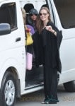 Angelina Jolie & Her Children Arrive Into Sydney Airport