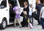 Angelina Jolie & Her Children Arrive Into Sydney Airport
