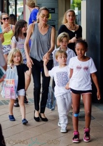 Angelina Jolie shops in Australia with Shiloh, Zahara, Vivienne & Knox
