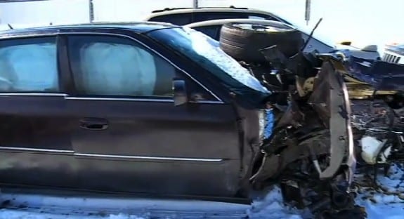 Anja Bochenski's car after the accident