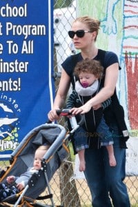 Anna Paquin steps out with her twins Poppy and Charlie