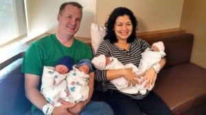 Annie and Joby Johnston with their twins