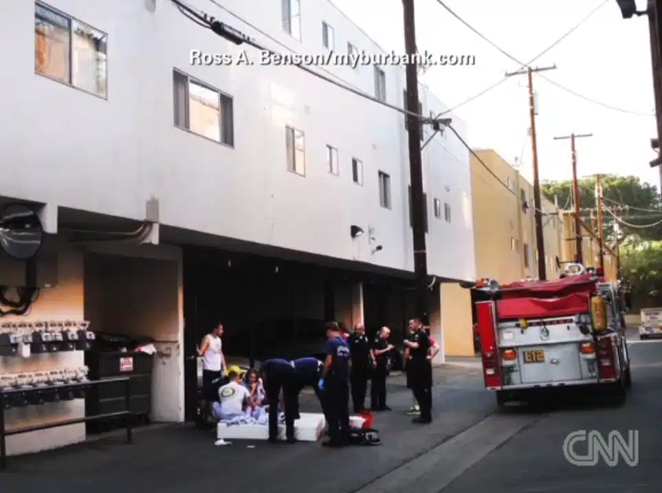 Baby Saved from three story fall in Burbank CA