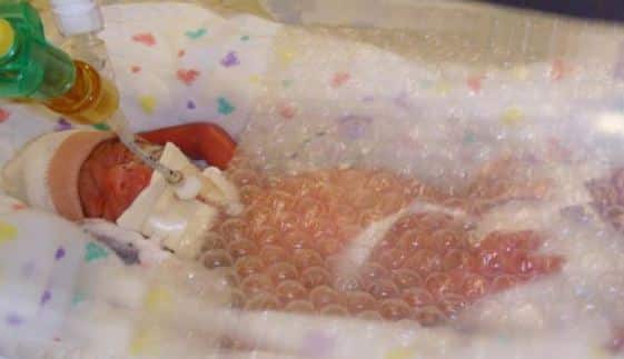 Baby in bubble wrap Sofia Meechan