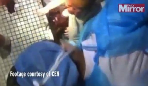 Baby rescued from bathroom pipes in China