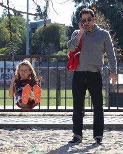 Ben Affleck at the park with his daughter Violet