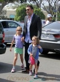 Spending a Sunday together, Ben Affleck and Jennifer Garner take daughters Violet and Seraphina to the Farmers' Market in Brentwood