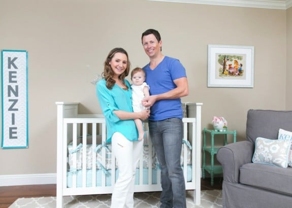 Beverley Mitchell and husband Michael Cameron in their daughter Kenzie's nursery