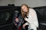 Beverley Mitchell with daughter Kenzie at Santa's Workshop