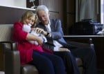 Bill and Hilary Clinton with granddaughter Charlotte