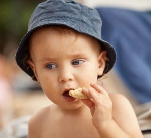 Boy eating a cookie