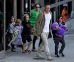 Brad Pitt and Angelina Jolie at LAX with kids Pax, Shiloh, Vivienne & Knox