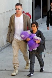 Brad Pitt at LAX with son Pax