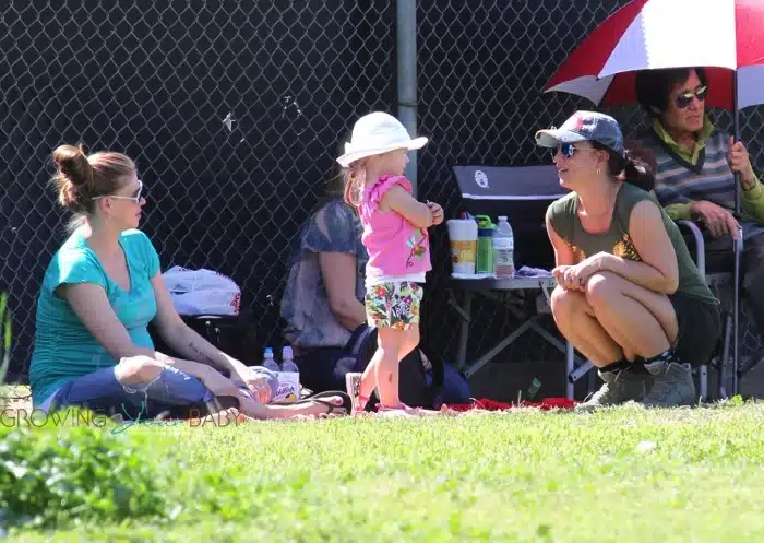 Britney Spears and pregnant Victoria Prince at son Jayden James' soccer game