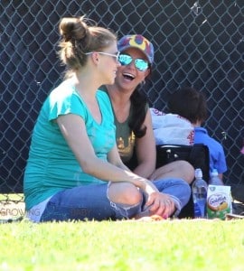 Britney Spears and pregnant Victoria Prince at son Jayden James' soccer game