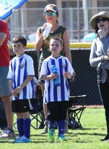 Britney Spears with son Jayden James at his soccer game