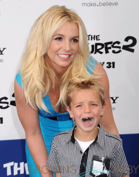 Britney Spears with son Sean P at the Smurfs 2 Premiere