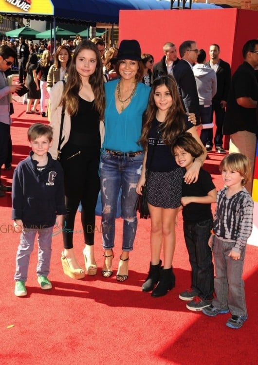 Brooke Burke with kids Neriah, Sierra and Shaya at the premiere of the LEGO Movie