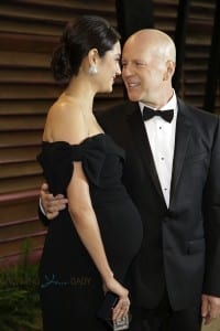 Bruce Willis with pregnant wife Emma Heming at Vanity Fair party 2014