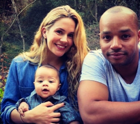 CaCee Cobb, Donald Faison and son Rocco pose for Thanksgiving