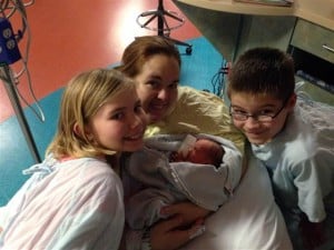 Caleb, 12, and Kaitlyn, 9, bond with their stepmom Amanda and one of their three new baby sisters