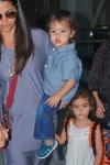 Camila Alves @ the airport with kids Levi, Vida & Livingston McConaughey