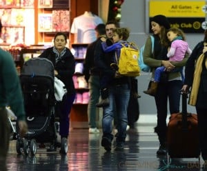 Camila Alves at LAX with kids Levi, Livingston and Vida