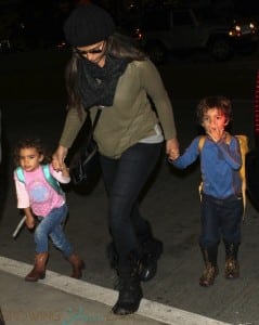 Camila Alves at LAX with kids Levi and Vida