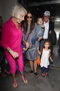 Camila Alves at the airport with kids Levi, Vida & Livingston McConaughey