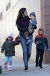 Camila Alves brings kids Levi, Vida and Livingston McConaughey to the mini-golf playground in Tribeca, NYC