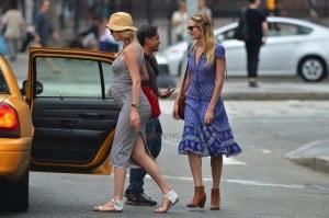 Candice Swanepoel and a pregnant Doutzen Kroes out in NYC