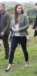 Catherine, Duchess of Cambridge makes first public appearance since birth to baby George as she helps Prince William start the Ring o'Fire Ultra Marathon in Anglesey, Wales