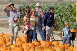 Charlie Sheen and Denise Richards with Eloise and Bob & Max Sheen at the Pumpkin Patch in LA