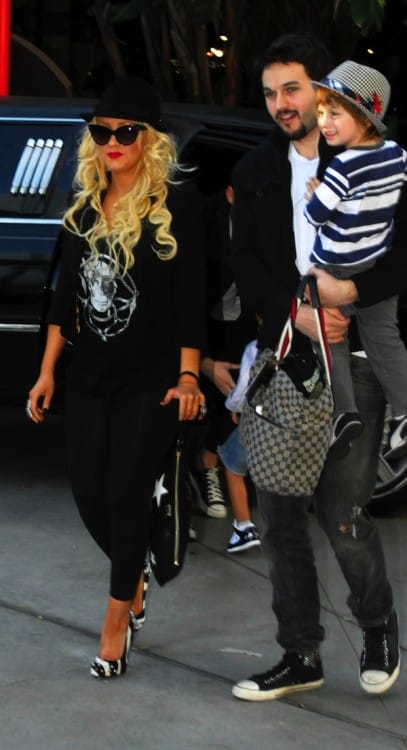 Christina Aguilera Matt Rutler and son Max Bratman