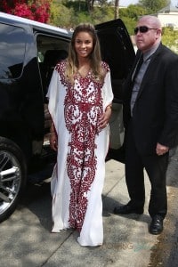 Ciara arrives at her baby shower