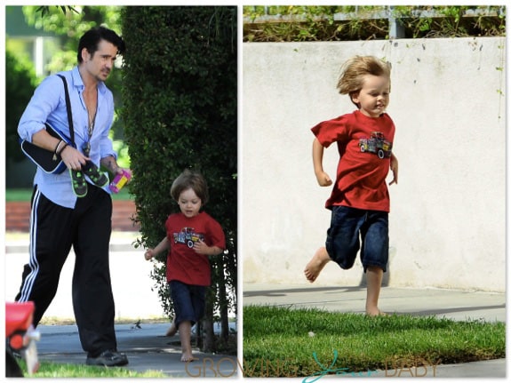 Colin Farrell picks his son Henry up @ school